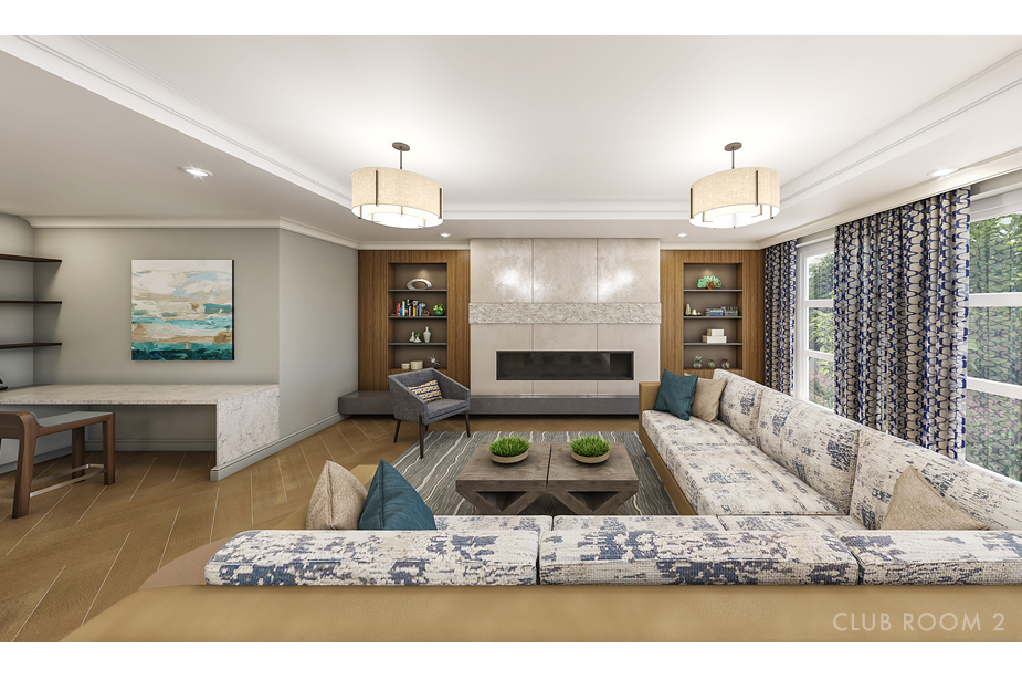 Couple with coffee mugs enjoying scenic views out the large windows at Seascape at Weymouth