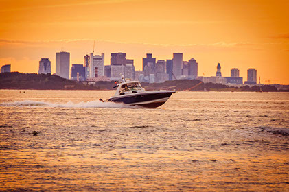 Speedboat near Seascape at Weymouth on the South Shore