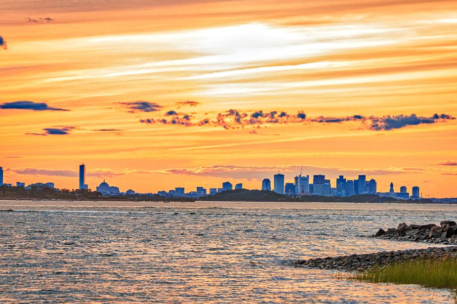 Early Sunset ocean views from Seascape at Weymouth on the South Shore